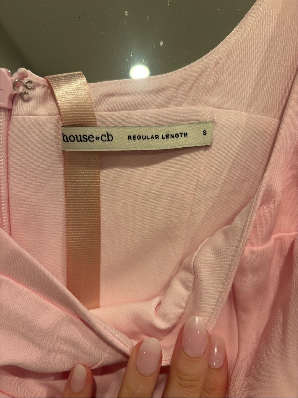 NWT House of CB Blush Pink Square-Neck Mini Dress - Picture 4 of 5